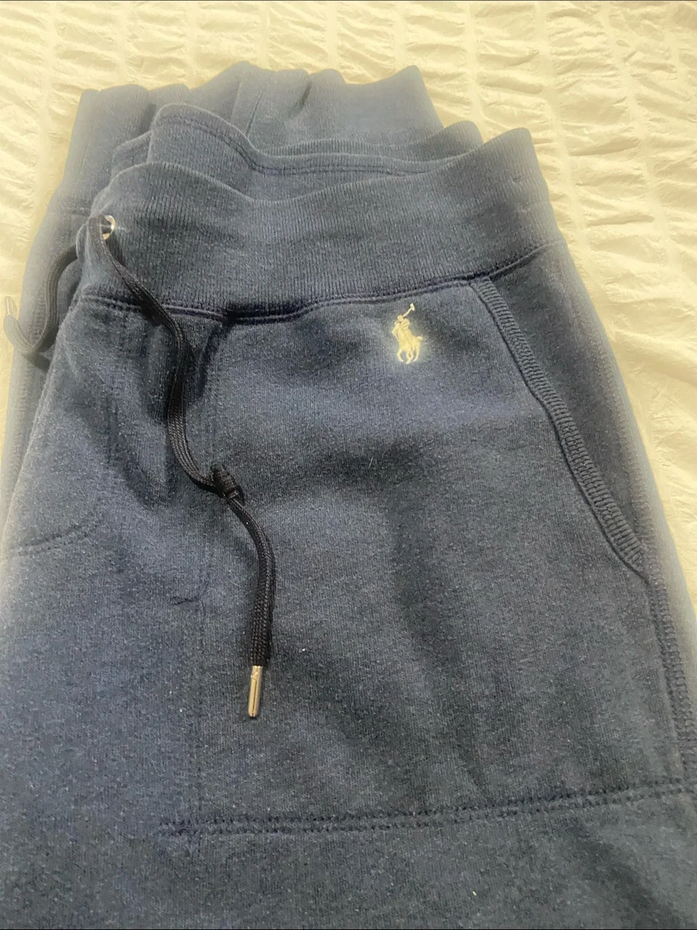 Ralph Lauren Kids Navy Fleece Joggers with Polo Logo